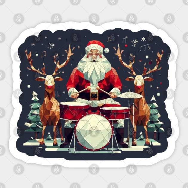 Christmas Santa Magician Drummer Sticker by fadinstitute